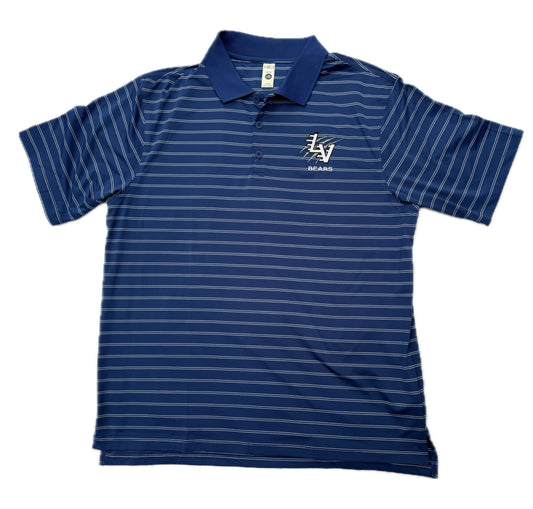 LV Blue with white stripes Drifit Polo