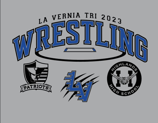 La Vernia Tri Wrestling Shirt - Highlands, Veterans Memorial, LV