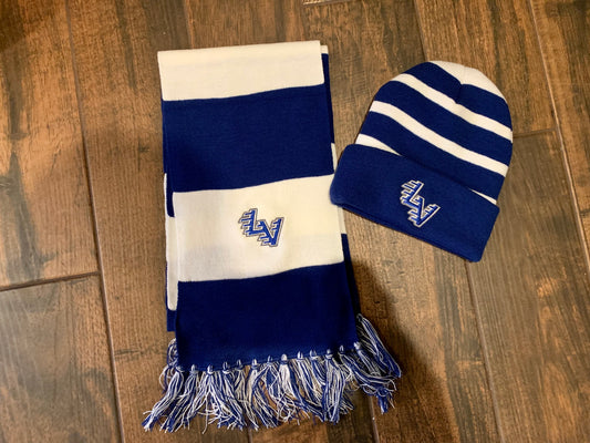 LV Scarf $20 and Beanie $20